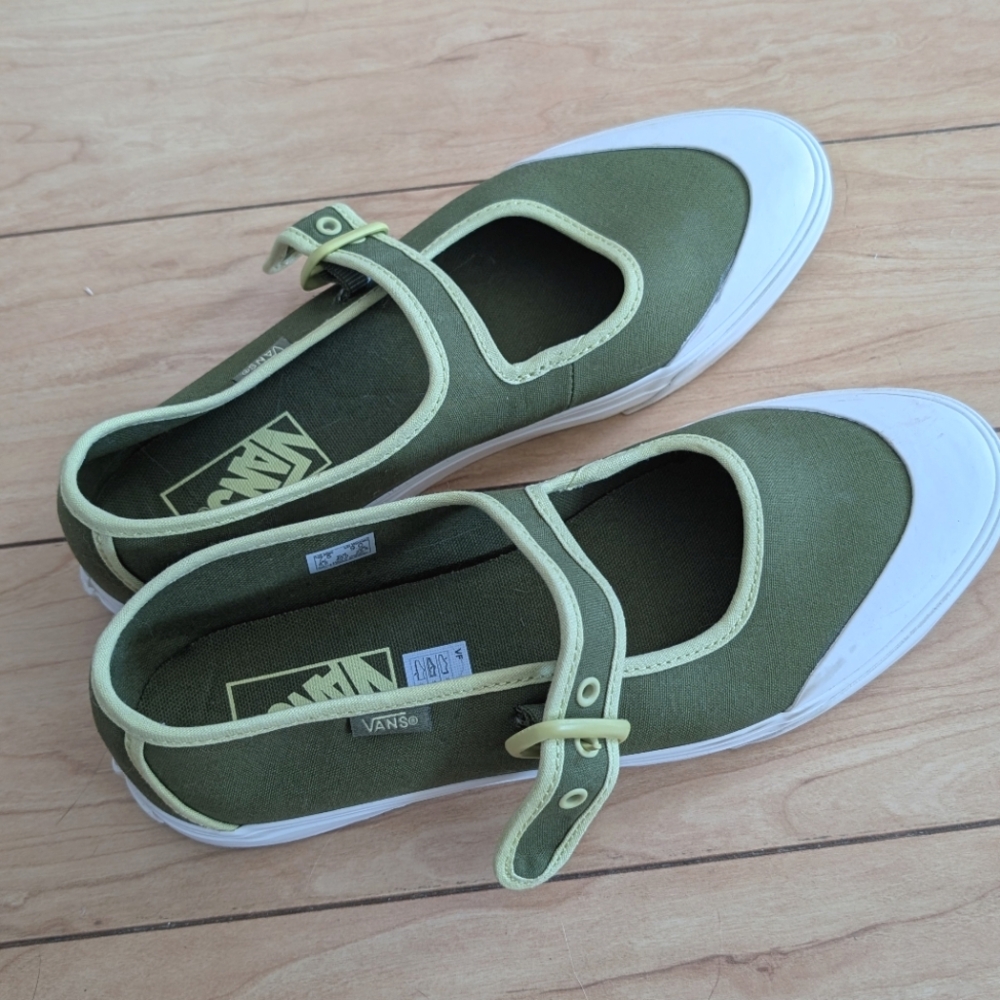 Vans Olive Green Mary Jane Sneakers